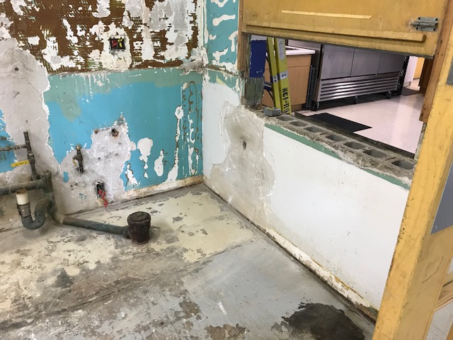 Kitchen remodel - the wall was in rough shape